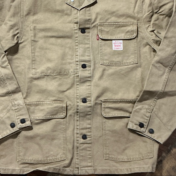 Levi's Broadway Engineer Coat - Beige Canvas Chore Jacket NWT - Medium - Picture 4 of 10